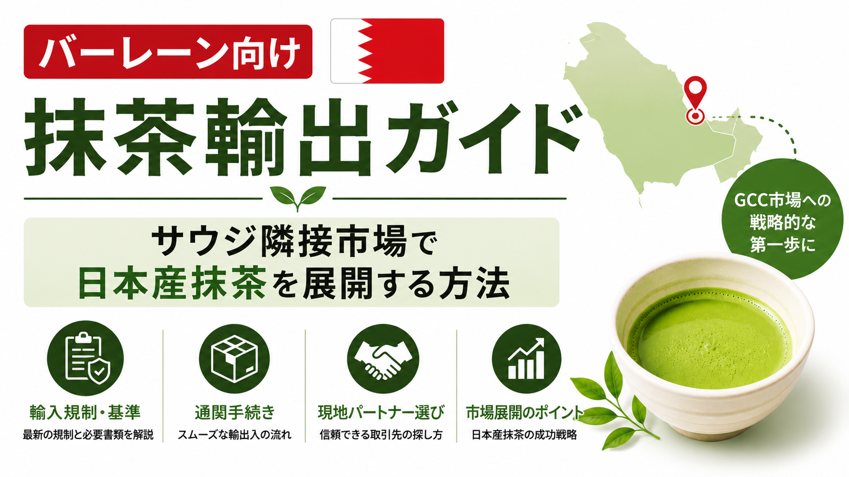 バーレーン向け抹茶輸出ガイド｜規制・ハラール対応と卸の選び方
