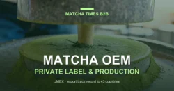 Matcha stone mill grinding tencha — OEM and private-label production